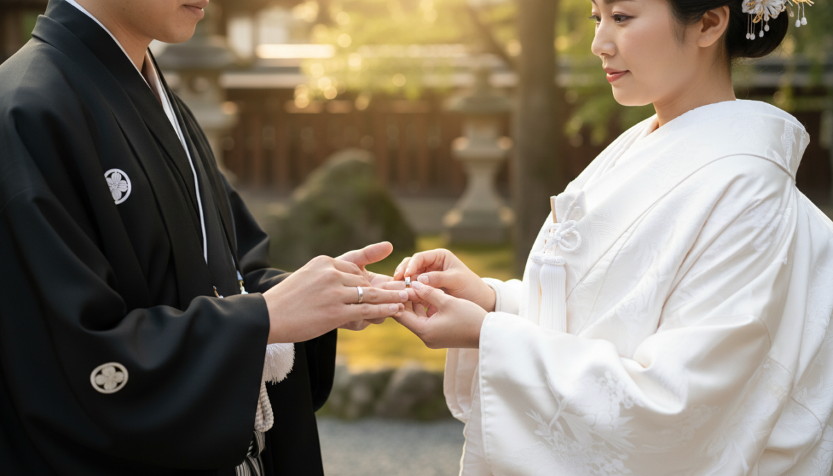 和装での結婚指輪の交換ってアリ?神前式での指輪事情 - 1