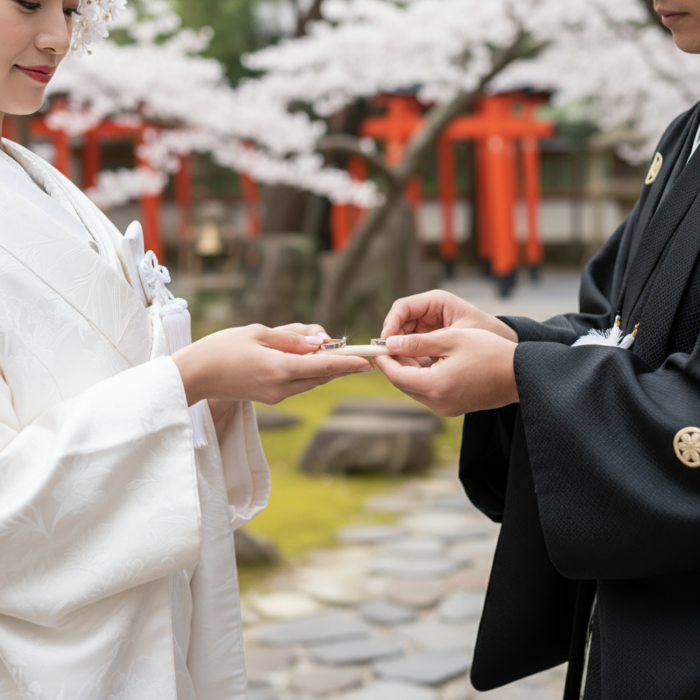 和装での結婚指輪の交換ってアリ？神前式での指輪事情 アイキャッチ