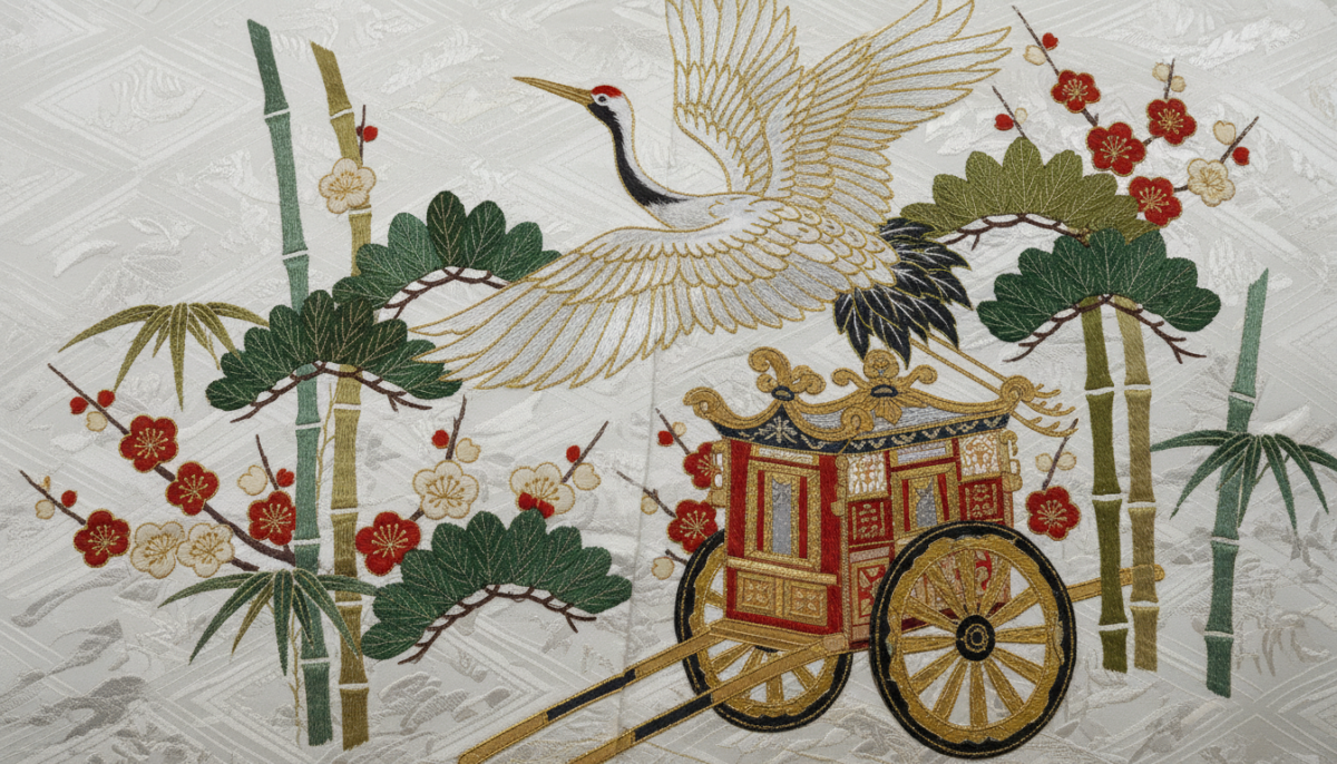 色打掛の柄と色の意味を知ろう！鶴・御所車・松竹梅が表すもの - 2