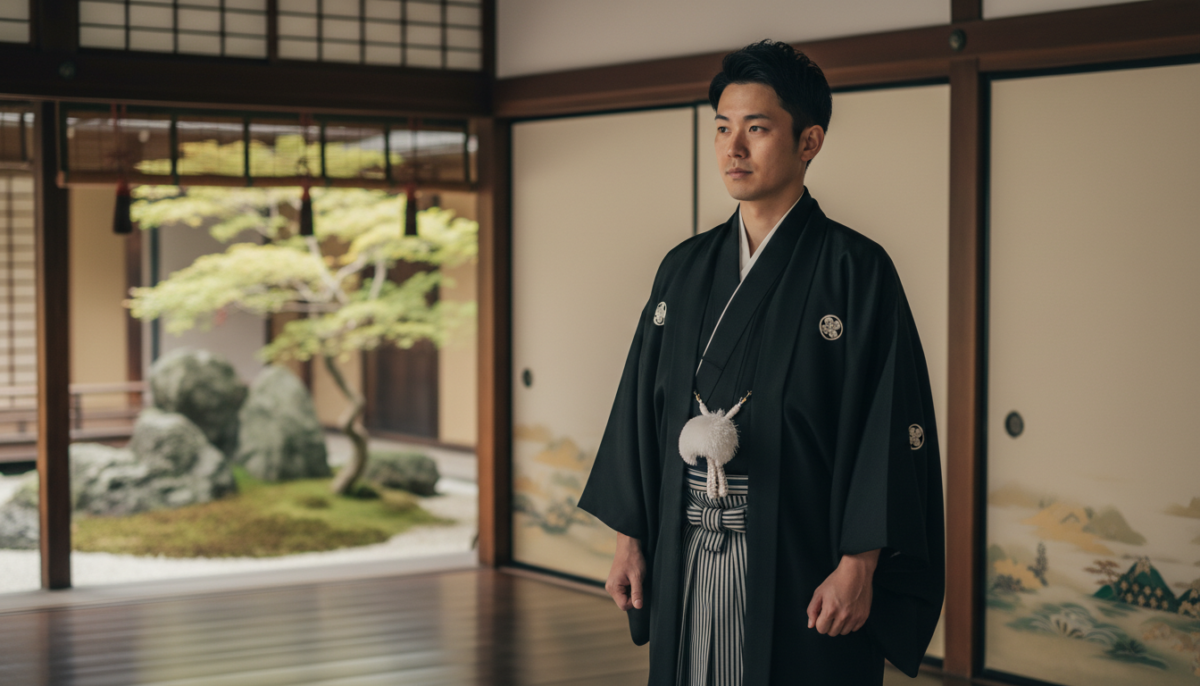 新郎の紋付袴、正しい選び方は?黒紋付と色紋付の格の違い - 1