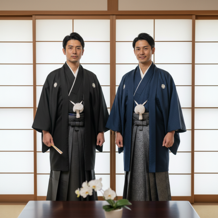 新郎の紋付袴、正しい選び方は？黒紋付と色紋付の格の違い アイキャッチ