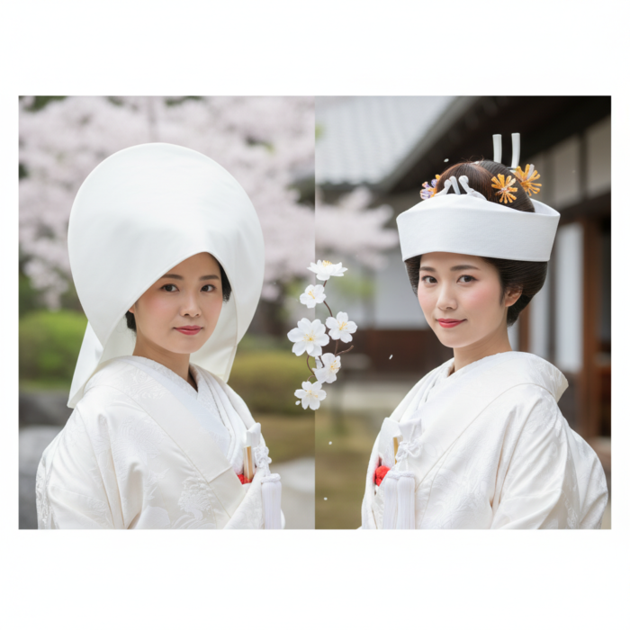 綿帽子と角隠しの違いって？着用できる衣装のルールと意味 アイキャッチ