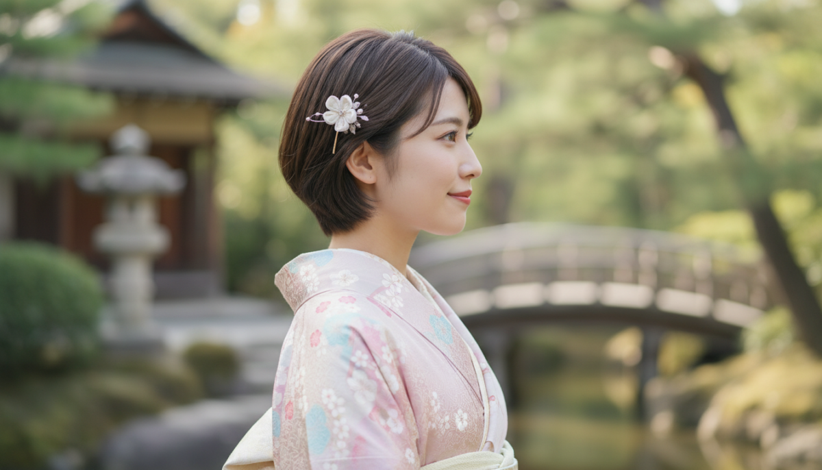 ショートヘア・ボブでも和装に似合う？最新おしゃれヘアアレンジ - 1