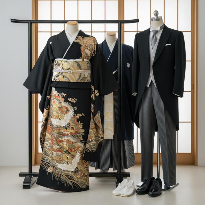 母親の黒留袖、父親のモーニング・紋付袴。両親の衣装マナーと手配方法 アイキャッチ