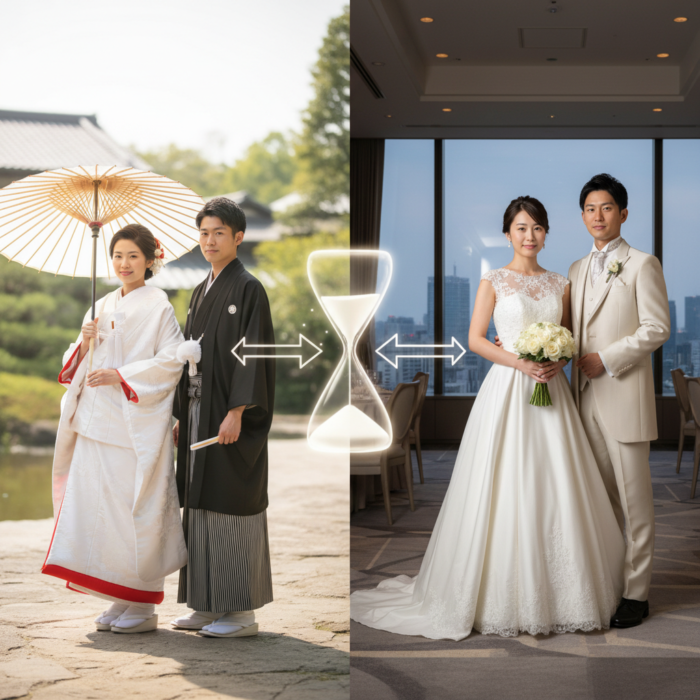 お色直しは「和装からドレス」？「ドレスから和装」？時間と流れの比較 アイキャッチ