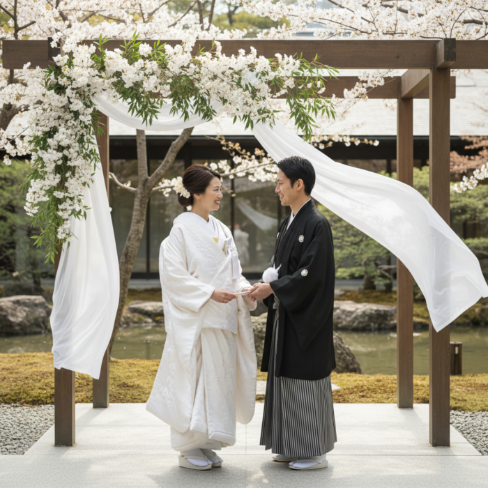 和装人前式とは？自由な誓いで魅せる、今大人気の挙式スタイル アイキャッチ