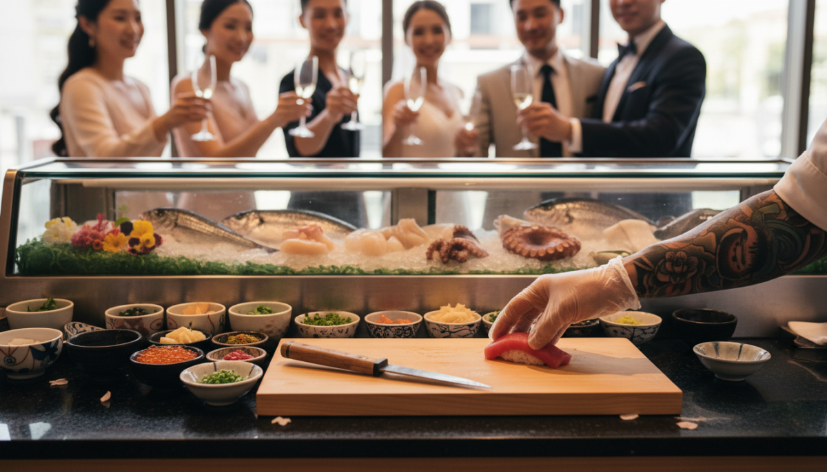 寿司バー、鯛の塩釜開き！和婚ならではの料理演出アイデア - 2