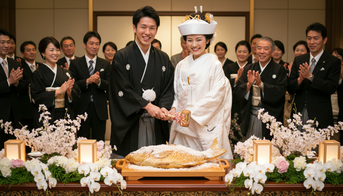 寿司バー、鯛の塩釜開き！和婚ならではの料理演出アイデア - 3
