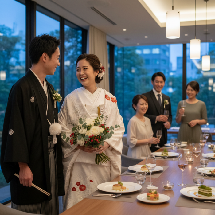 レストランで和婚パーティー！フレンチ×和装のおしゃれな組み合わせ アイキャッチ