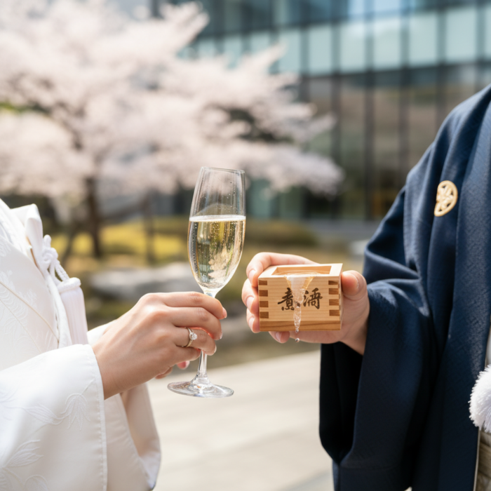 乾杯は日本酒？シャンパン？和婚のドリンクメニュー選びのコツ アイキャッチ
