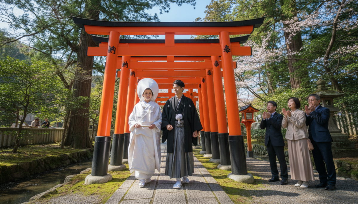 神社で結婚式に遭遇 - 1